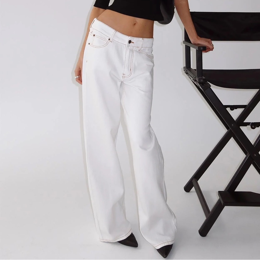 NEW WITH TAGS Princess Polly Lioness Top Model Porcelain White Jeans Size Xs / 2
